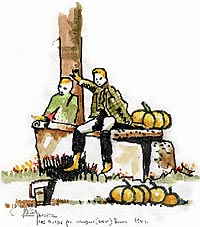 Boys and pumpkins